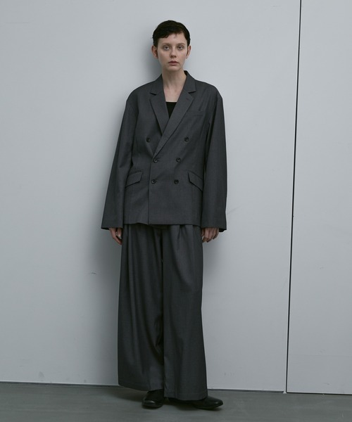 remer(リメール)の「CLASSIC TR WOOL DEEP TUCK TROUSERS / クラシックTRウールディープタックトラウザー【セットアップ対応】(その他パンツ・メンズ・ブラック/グレー・MEDIUM/SMALL/LARGE)」の6枚目の写真