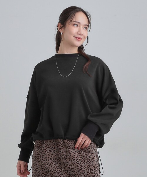 SHOO・LA・RUE（シューラルー）の「ゆったりシルエットの ドロスト裏シャギースウェット（スウェット・レディース・ブラック/ベージュ/ライトグレー・00）」の8枚目の写真