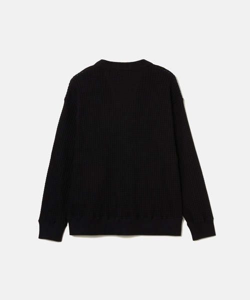 SEAGREEN（シーグリーン）の「SEAGREEN(シーグリーン) BIG WAFFLE CARDIGAN（カーディガン/ボレロ・メンズ・ブラック/クリーム・2/1）」の3枚目の写真