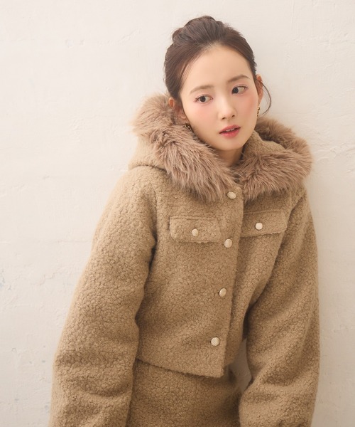 Seemi.】フードファーボアジャケット（その他アウター）｜Seemi