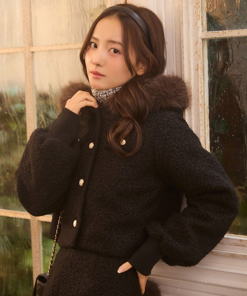 Seemi.】フードファーボアジャケット（その他アウター）｜Seemi