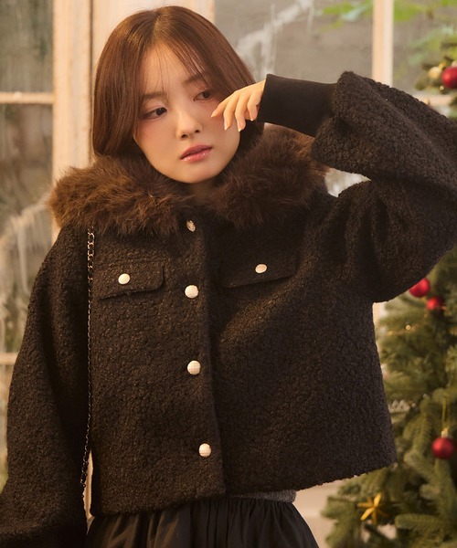 ジャケット・アウター pippi24 楽天市場】ネックベルトパイピングデザインボアブルゾン [K986