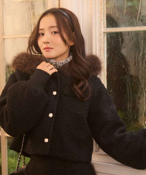 Seemi.】フードファーボアジャケット（その他アウター）｜Seemi