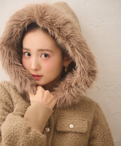 Seemi.】フードファーボアジャケット（その他アウター）｜Seemi