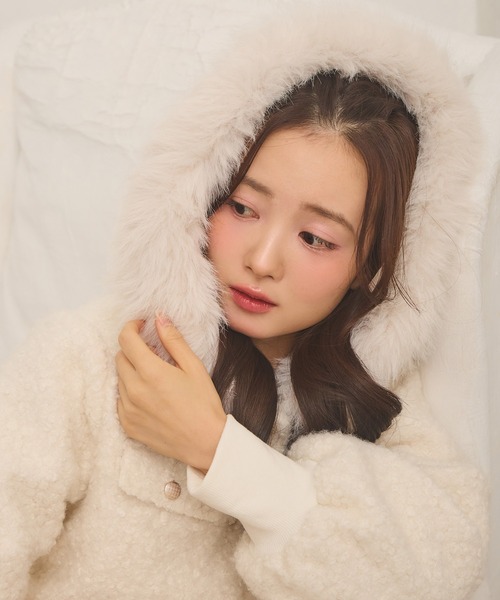 セール】【Seemi.】フードファーボアジャケット（その他アウター