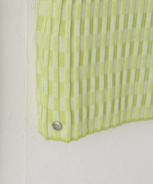 JOURNAL STANDARD（ジャーナルスタンダード）の「【ANNUAL/アニュアル】 Chekered rib Turtle PO（ニット/セーター・レディース・グリーン/イエロー・FREE）」の6枚目の写真