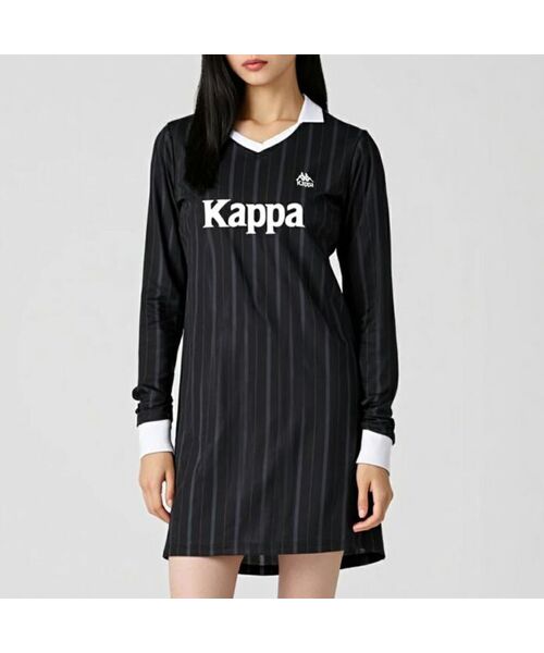 Kappa(カッパ)の「【Kappa/カッパ】ゲームシャツワンピース(ワンピース・レディース・ブラック/グリーン・SMALL/MEDIUM)」の1枚目の写真