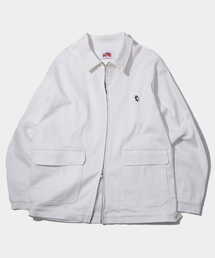 SOME PLACE（サムプレイス）の「ビッグポケットコットンカラージップアップトラッカージャケットジャンパー[アイボリー]（デニムジャケット）」