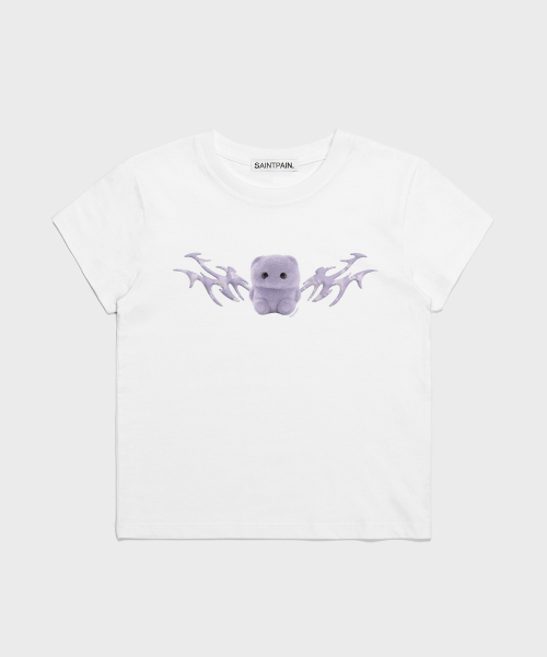 SAINTPAIN(セイントペイン)の「SP フラッフィー クロップ 半袖Tシャツ ホワイト(Tシャツ/カットソー・レディース・その他・FREE)」の1枚目の写真