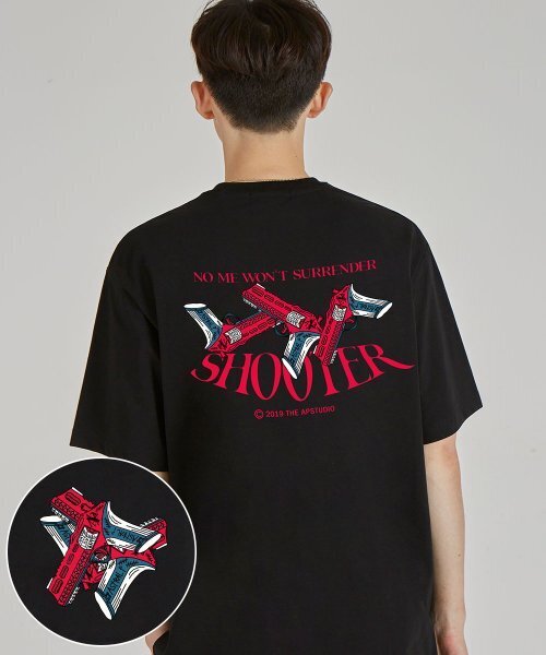 ASTRAL PROJECTION(アストラルプロジェクション)の「バックシュター ラウンドネック 40番手二重織綿半袖Tシャツ_ブラック(Tシャツ/カットソー・メンズ・その他・MEDIUM)」の1枚目の写真