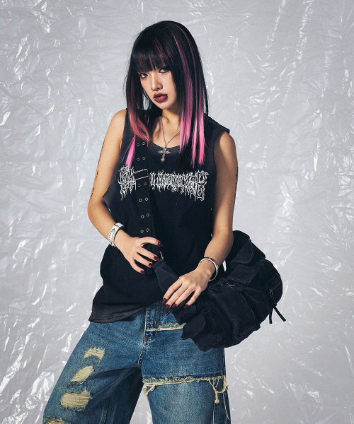 SCHISM INDUCING(スキズムインデューシング)の「METAL SLEEVELESS BLACK(Tシャツ/カットソー・レディース・その他・MEDIUM/LARGE)」の8枚目の写真