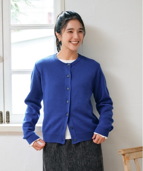 BACK NUMBER】日本製クルーカーディガン (モダンデザイン / 上質な