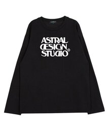 アストラルデザインスタジオ ラウンドネック 13番手綿ロングスリーブTシャツ_ブラック
