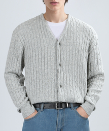 VERYVAIN（ベリベーン）の「OSLO CABLE CARDIGAN (LIGHT GRAY)（カーディガン/ボレロ）」