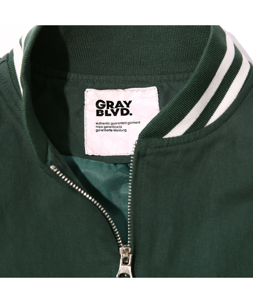 GRAYBLVD(グレイブラバット)の「エムシーツイルコットンバスティジャケット (グリーン)(スタジャン・レディース・その他・LARGE/MEDIUM)」の6枚目の写真