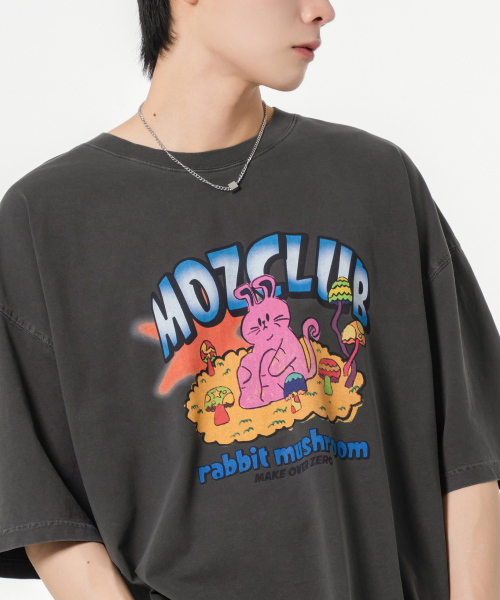 MOZMOZ(モズモズ)の「ハイラビット オーバーサイズ ピグメント 半袖Tシャツ チャコール(Tシャツ/カットソー・レディース・その他・M/XL/XXL)」の8枚目の写真
