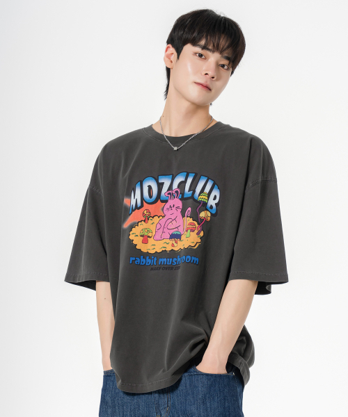 MOZMOZ(モズモズ)の「ハイラビット オーバーサイズ ピグメント 半袖Tシャツ チャコール(Tシャツ/カットソー・レディース・その他・M/XL/XXL)」の7枚目の写真