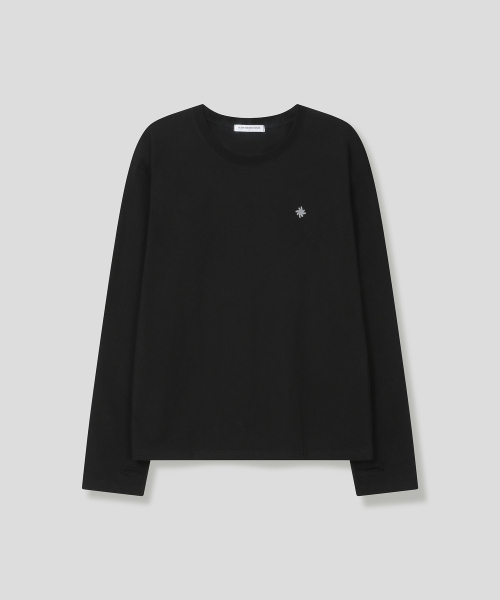 SLOW RECORD HOUSE(スローレコードハウス)の「フィンガーホールクロップロングスリーブ_ブラック(Tシャツ/カットソー・レディース・その他・MEDIUM/LARGE/SMALL)」の1枚目の写真