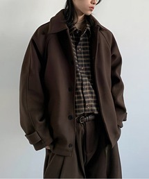 ラペル付きゆったりボタンコート:シンプルでカジュアルなユニセックス秋冬モデル