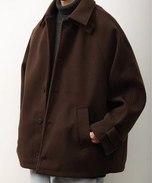 AsheKsha(アシクシャ)の「ラペル付きゆったりボタンコート:シンプルでカジュアルなユニセックス秋冬モデル(その他アウター・レディース・ブラウン・M/L)」の16枚目の写真