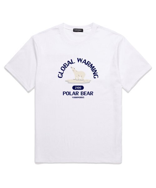 VANNWORKS(バンワークス)の「POLAR BEAR オーバーサイズ 半袖Tシャツ (VS0088) ホワイト(Tシャツ/カットソー・レディース・その他・MEDIUM/SMALL/X-LARGE/XX-LARGE/LARGE)」の1枚目の写真