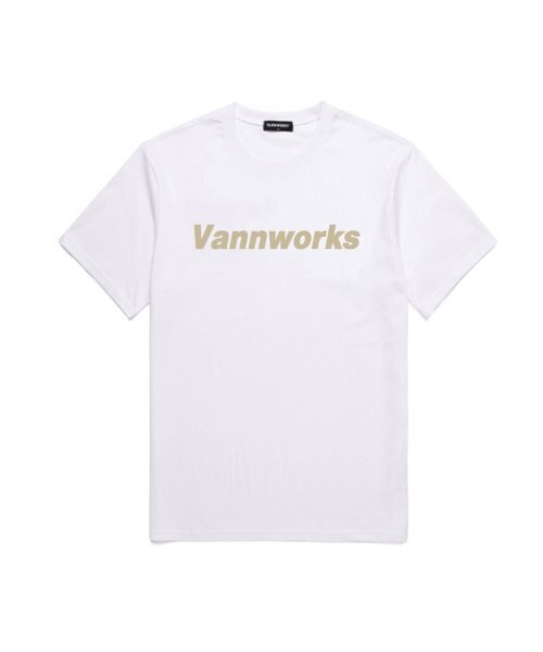 VANNWORKS(バンワークス)の「ベーシックロゴ半袖Tシャツ (VS0009) ホワイト_ベージュ(Tシャツ/カットソー・レディース・その他・SMALL/X-LARGE/XX-LARGE/LARGE/MEDIUM)」の1枚目の写真