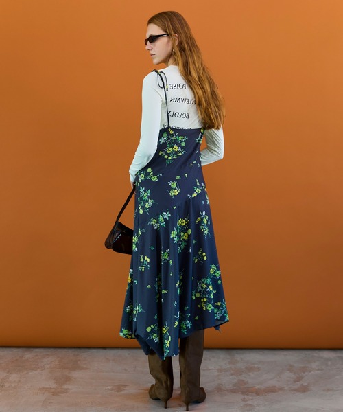 MAISON SPECIAL(メゾンスペシャル)の「Flower Camisole Dress/フラワーキャミワンピース(ワンピース・レディース・ホワイト/ブラック・38/36)」の8枚目の写真