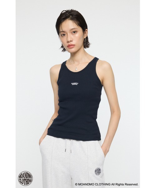 MOUSSY(マウジー)の「MOANDMO タンクトップ(タンクトップ・レディース・ホワイト/ネイビー・FREE)」の2枚目の写真
