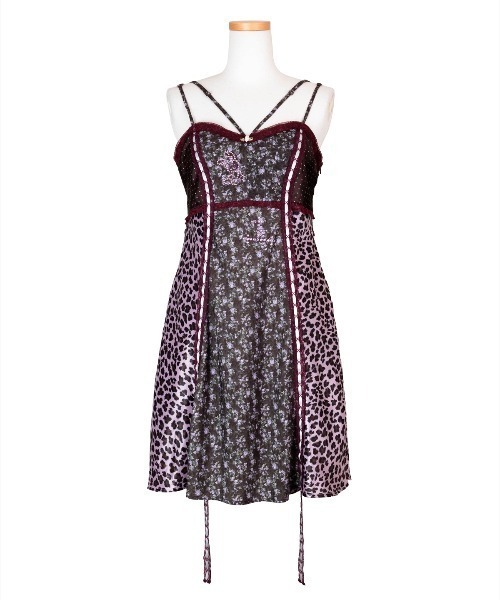 rurumu:（ルルムウ）の「rurumu:/ルルムウ/collage satin camisole dres（ワンピース・レディース・ブラック/ネイビー/ラベンダー/ブラウン/アイボリー・M/S）」の3枚目の写真