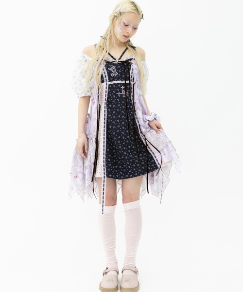 rurumu:（ルルムウ）の「rurumu:/ルルムウ/collage satin camisole dres（ワンピース・レディース・ブラック/ネイビー/ラベンダー/ブラウン/アイボリー・M/S）」の8枚目の写真