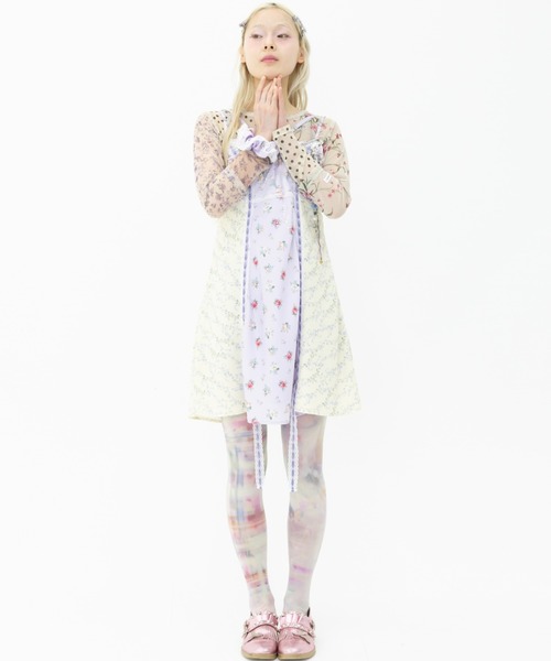 rurumu:（ルルムウ）の「rurumu:/ルルムウ/collage satin camisole dres（ワンピース・レディース・ブラック/ネイビー/ラベンダー/ブラウン/アイボリー・M/S）」の9枚目の写真