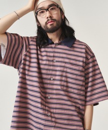 GOSTREET（ゴーストリート）の「16 count single overfit striped shirt in purple pink（シャツ/ブラウス）」
