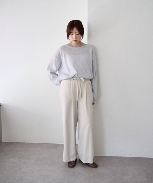 SHENERY(シーナリー)の「ウエストデザインパンツ(その他パンツ・レディース・ブラック/アイボリー・36/38)」の4枚目の写真