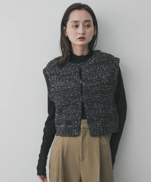 SENSE OF PLACE by URBAN RESEARCH(センスオブプレイスバイアーバンリサーチ)の「『洗濯可』ミックスカラーローゲージベスト(ベスト・レディース・ブラック/アイボリー/ネイビー・ONE)」の22枚目の写真