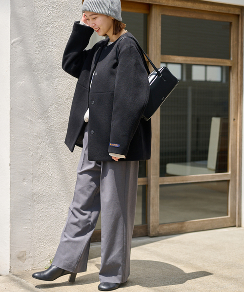 セール】《追加3》スーパーファインビーバークルーネックコート（ノー