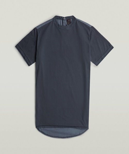 G-STAR（ジースター）の「Woven Mix Washed Jersey Dress/異素材ミックスウォッシュ加工ジャージーワンピース（ワンピース・レディース・ブルー系その他・MEDIUM/SMALL/X-SMALL）」の4枚目の写真