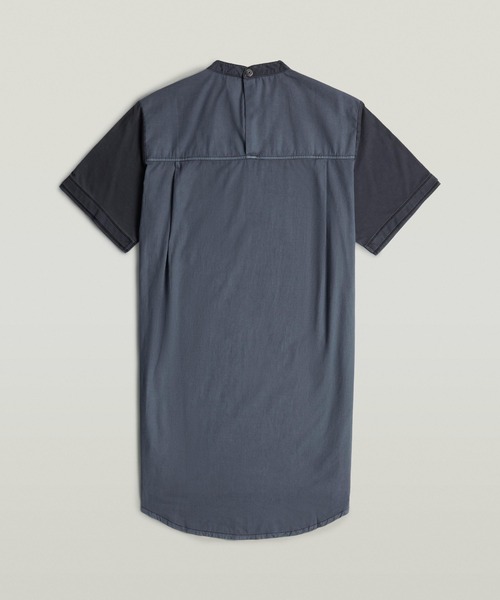 G-STAR（ジースター）の「Woven Mix Washed Jersey Dress/異素材ミックスウォッシュ加工ジャージーワンピース（ワンピース・レディース・ブルー系その他・MEDIUM/SMALL/X-SMALL）」の3枚目の写真