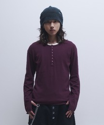 INTER FACTORY | takumu（MUU STUDIO） - Ensemble high gauge Henley neck knit / アンサンブルハイゲージヘンリーネックニット(ニット/セーター)