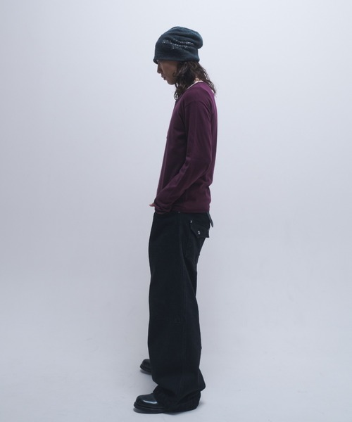 INTER FACTORY（インターファクトリー）の「takumu（MUU STUDIO） - Ensemble high gauge Henley neck knit / アンサンブルハイゲージヘンリーネックニット（ニット/セーター・メンズ・ネイビー/パープル/ブラック・3/2）」の14枚目の写真