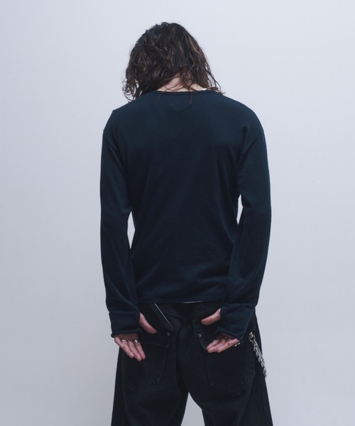 INTER FACTORY（インターファクトリー）の「takumu（MUU STUDIO） - Ensemble high gauge Henley neck knit / アンサンブルハイゲージヘンリーネックニット（ニット/セーター・メンズ・ネイビー/パープル/ブラック・3/2）」の21枚目の写真