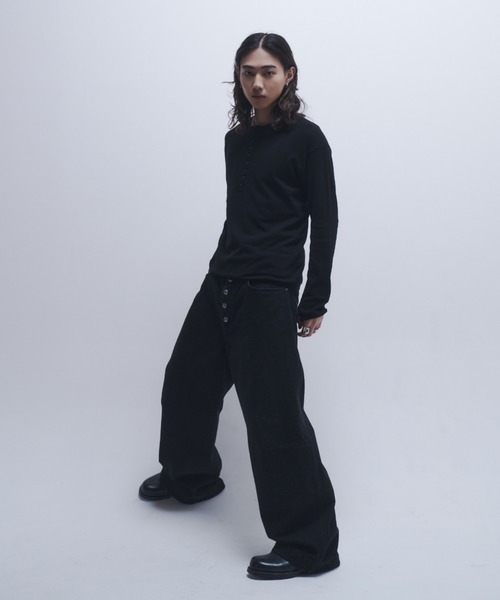 INTER FACTORY（インターファクトリー）の「takumu（MUU STUDIO） - Ensemble high gauge Henley neck knit / アンサンブルハイゲージヘンリーネックニット（ニット/セーター・メンズ・ネイビー/パープル/ブラック・3/2）」の11枚目の写真