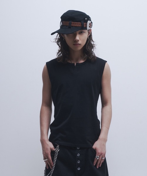 INTER FACTORY（インターファクトリー）の「takumu（MUU STUDIO） - Ensemble high gauge Henley neck knit / アンサンブルハイゲージヘンリーネックニット（ニット/セーター・メンズ・ネイビー/パープル/ブラック・3/2）」の4枚目の写真