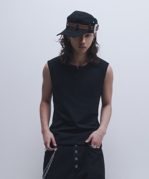 INTER FACTORY（インターファクトリー）の「takumu（MUU STUDIO） - Ensemble high gauge Henley neck knit / アンサンブルハイゲージヘンリーネックニット（ニット/セーター・メンズ・ネイビー/パープル/ブラック・3/2）」の5枚目の写真