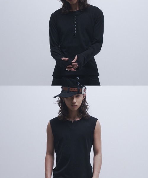 INTER FACTORY（インターファクトリー）の「takumu（MUU STUDIO） - Ensemble high gauge Henley neck knit / アンサンブルハイゲージヘンリーネックニット（ニット/セーター・メンズ・ネイビー/パープル/ブラック・3/2）」の8枚目の写真