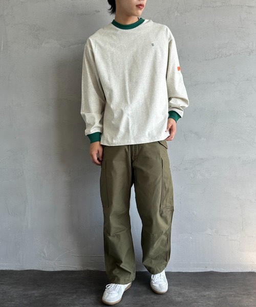 UNIVERSAL OVERALL（ユニバーサルオーバーオール）の「[UNIVERSAL OVERALL/ユニバーサルオーバーオール] 別注 ワンポイントロゴ刺繍 ロングスリーブTシャツ（Tシャツ/カットソー・レディース・オートミール/ホワイト/ブラック/ブルーグレー/ネイビー/ダークグレー/ブラウン・S/M/L）」の17枚目の写真