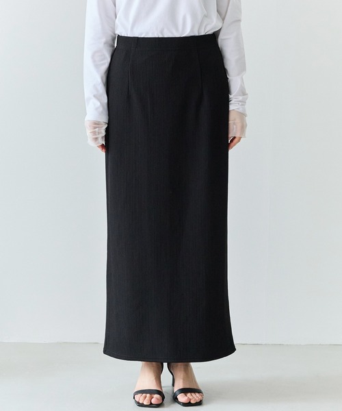 LAVEANGE（ラビアンジェ）の「リブポンチナロースカート（スカート・レディース・ブラック/ブラウン/ブルー・5L/4L/3L/LL/M）」の6枚目の写真