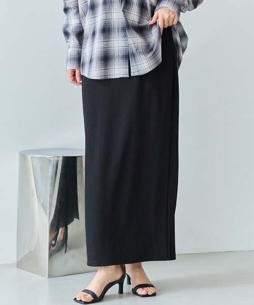 LAVEANGE（ラビアンジェ）の「リブポンチナロースカート（スカート・レディース・ブラック/ブラウン/ブルー・5L/4L/3L/LL/M）」の16枚目の写真
