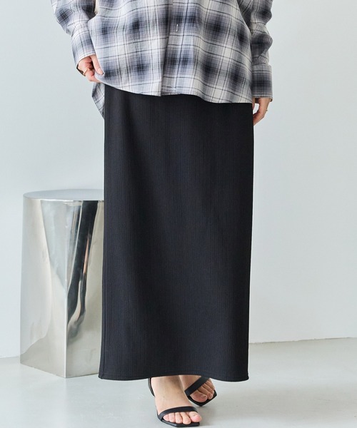 LAVEANGE（ラビアンジェ）の「リブポンチナロースカート（スカート・レディース・ブラック/ブラウン/ブルー・5L/4L/3L/LL/M）」の17枚目の写真