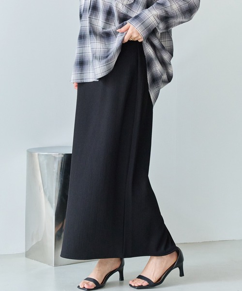 LAVEANGE（ラビアンジェ）の「リブポンチナロースカート（スカート・レディース・ブラック/ブラウン/ブルー・5L/4L/3L/LL/M）」の18枚目の写真