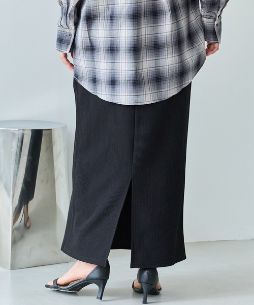 LAVEANGE（ラビアンジェ）の「リブポンチナロースカート（スカート・レディース・ブラック/ブラウン/ブルー・5L/4L/3L/LL/M）」の20枚目の写真